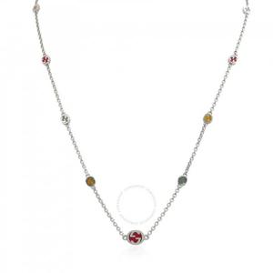 구찌 스털링 실버 인터로킹 G 멀티컬러 에나멜 목걸이 - YBB728953001