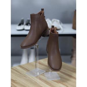 바이로쏘 세이브존06 가죽 청키굽 사이드 슬릿 밴딩 4cm 앵클부츠 (BY)24F12247CF2