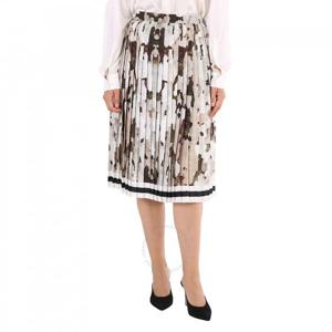 버버리 여성용 카모플라주 프린트 앤 스트라이프 플리츠 스커트 8042713