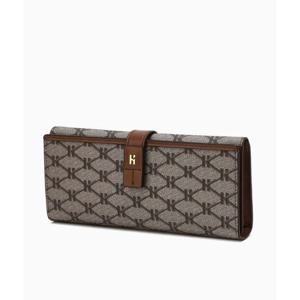 [헤지스ACC] 브라운 시그니처 패턴 장지갑 HIWA5E883W2