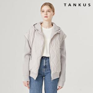 [탱커스]비스코스 니트 후드 퀼팅점퍼 (TW4JP023L0)