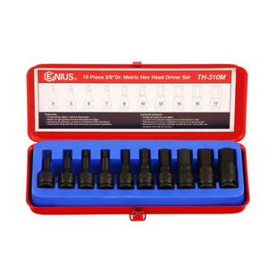 지니어스 임팩육각비트소켓세트 3/8x3/5/32-5/8 10pcs