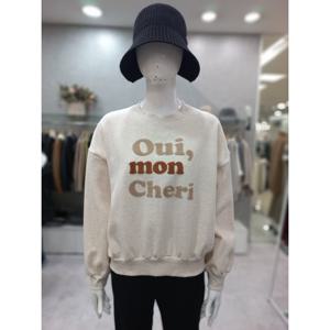 [스테파니]부클 레터링 기모 맨투맨 티셔츠A24TS4407