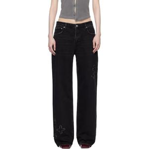 26 SS 수비 여성 블랙 로우 라이더 누아르 크라프트베르크 데님 진 251088F069009