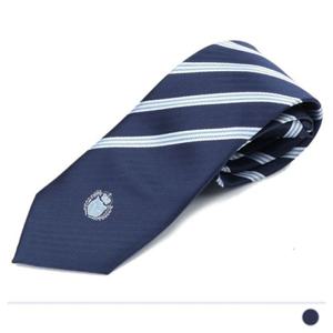 네이비 사선 스트라이프 자동넥타이
