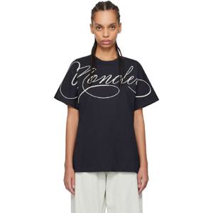 26 SS 몽클레어 여성 네이비 S S 로고 티셔츠 251111F110028