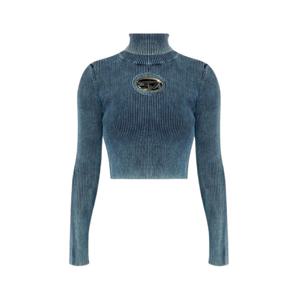 디젤 앵커 골지 터틀넥 니트 다크 블루 여성 A14811 0ANAH 8AT