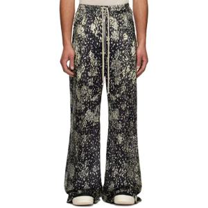 26 SS 릭오웬스 남성 블랙   오프 화이트 할리우드 벨라 와이드 슬랙스 251232M191019