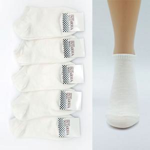 여자 패션삭스 단목 무지 스니커즈 화이트 5켤레묶음