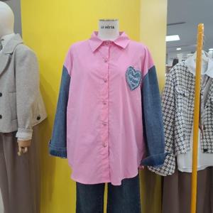 르피타 DP01 비비드  하트데님 셔츠 L251USH351