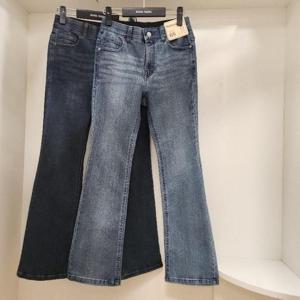 뱅뱅 HC15 뱅뱅 봄 여성 허리인밴드 워싱 스판 세미브츠컷 청바지 NQL251