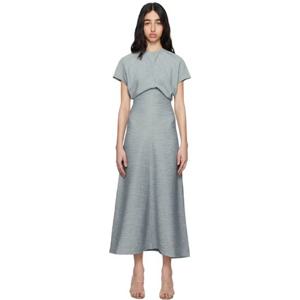 26 SS 토템 여성 블루 슬라우치 웨이스트 미디 드레스 251771F054000