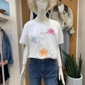 클리지 DP01 플라워 포인트 심플 반팔티 CP3WTS09