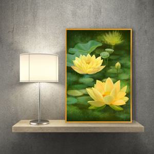 연꽃그림액자 풍수그림 돈들어오는 꽃그림 A3gdAL2