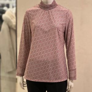 [벨리시앙]하이넥 기하학 패턴 블라우스(2color) BL5134