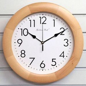 GB4742 무소음 원목 벽시계 32cm 연브라운모던