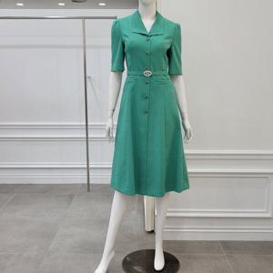 [미니멈]카라넥 페미닌버튼 플레어 원피스 (MXBAWO5110G1N)_IC