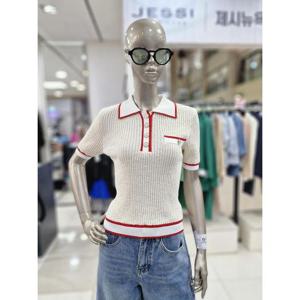 제시뉴욕 세이브존04 라인배색 카라 니트 JE35KO5830KO