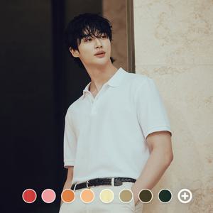 [지오다노/본사] 015502 변우석 코튼 피케 폴로 반팔 티셔츠