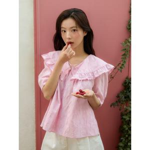 [올리브데올리브]러플 카라 자수 블라우스(OW5XB416)