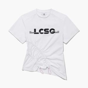 [르꼬끄골프] 여성 스트링 포인트 소재 배색 반팔 티셔츠 (GQ122LRS37)