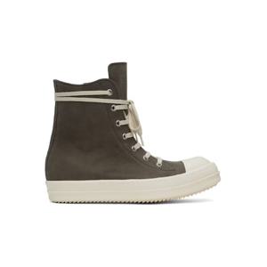 릭오웬스 스니커즈 그레이 할리우드 누벅 가죽 스니커즈 251232M236043