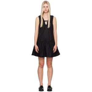 가니 원피스 블랙 드롭 웨이스트 미니 드레스 242144F052023