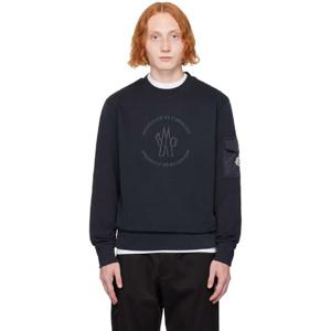 몽클레어 티셔츠 네이비 로고 스웨트셔츠 242111M201025