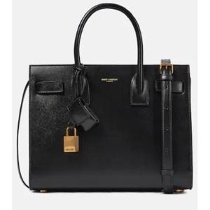 생로랑 Sac De Jour Baby 레더 토트 백 P00589816