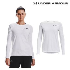 [언더아머(백)]여성 UA 스크립트 워드마크 라운드 긴팔 티셔츠 1374188-100