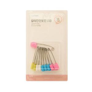 칼라 옷핀 대 12p 오핀 시침핀 안전핀 패션옷핀