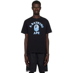 BAPE 티셔츠 블랙 ABC 씨 서페이스 카모 컬리지 티셔츠 242546M213262