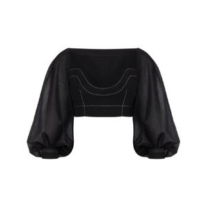 26 SS 필로소피디로렌조 세라피니 비숍 소매 크롭 탑 AEF251C02142124 TP436966437