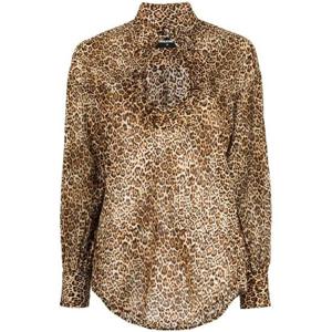 26 SS 디스퀘어드2 레오파드 프린트 컷아웃 블라우스 S75NC1048S78190 TP432385407