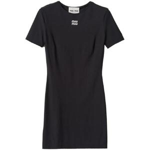 26 SS 미우미우 로고 프린트 반소매 미니 드레스 MF5397SOOO122R TP432393566