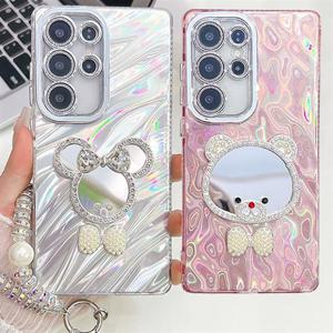 갤럭시버디3 A15 5G 큐빅 렌즈풀커버 미러홀로그램 스트랩케이스