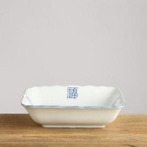 이천도자기 대장금 꽃 정사각 찬기 중 18.5cm