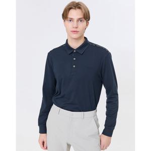닥스 골프 남성 24FW 가격인하스테디셀러레터 로고 솔리드 긴발폴로티셔츠 (NAVY) WGTS4D101N2