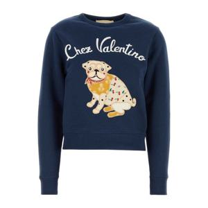 발렌티노 네이비 블루 코튼 맨투맨 7B3MF24Z9L8 D51