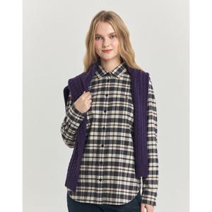 헤지스 여성 24FW 클리어런스스테디셀러기모 그레이 체크 긴소매 셔츠 WSSH4D904G2