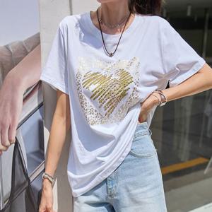 [나크21] 레오파드 큐빅 포인트 반팔티 NK52-TE-42