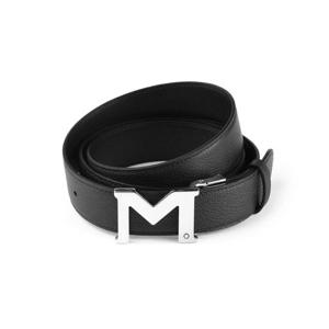 몽블랑 127697 M 버클 블랙 양면 가죽 벨트