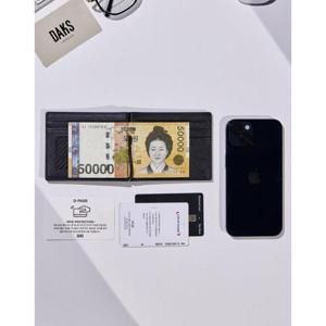 선물포장  (DBHO5F727N2) 발렌시아 D-PASS 네이비 머니클립