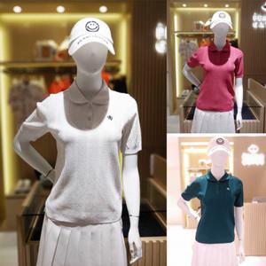 [파리게이츠]521E3SR102-여성 펀칭 스트라이프 반팔 니트-(25년가을)