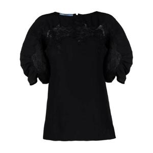 26 SS 프라다 레이스 패널 실크 블라우스 P905IS2111YJW TP440918857