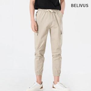 빌리버스 남성 린넨 조거팬츠 밴딩 카고 바지 BDM250