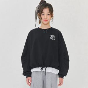 [오션스카이]여아 소매 셔링 크롭 맨투맨 티셔츠-EEJG5160B03