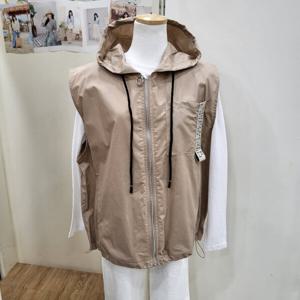 [무자크]바스락 프린팅후드조끼(MP3WVT05)_YS