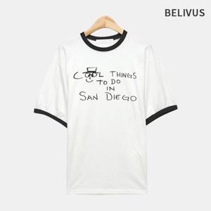 빌리버스 남자 반팔 티셔츠 프린팅 링거티 BYM012