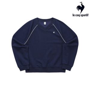 [르꼬끄] 여성 에센셜 브이넥 루즈 맨투맨 QQ322LFS91_DNV